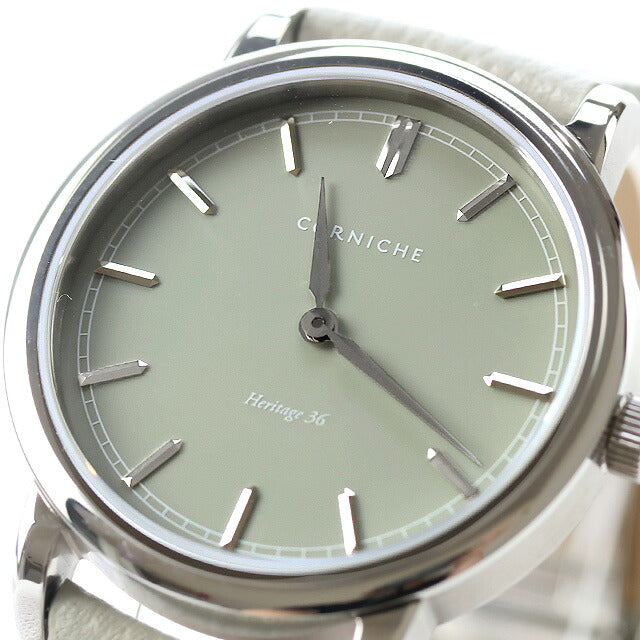 中古 美品 コーニッシュ CORNICHE ヘリテージ 36 サファイアガラス 薄型 MIYOTA 2025 CW-H36-SGG アナログ 腕時計 ブランド メンズ グレー UW-OTH-00078