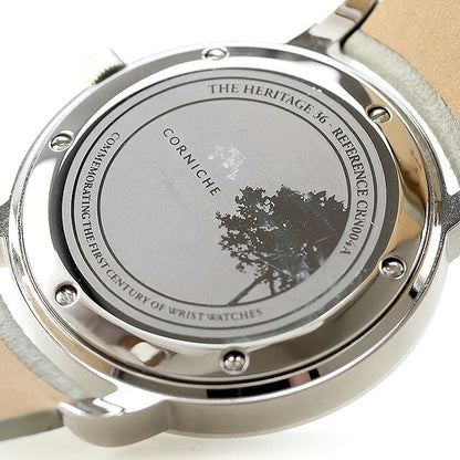 中古 美品 コーニッシュ CORNICHE ヘリテージ 36 サファイアガラス 薄型 MIYOTA 2025 CW-H36-SGG アナログ 腕時計 ブランド メンズ グレー UW-OTH-00078