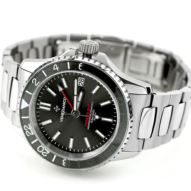 中古 美品 ヴェネチアニコ Venezianico NEREIDE GMT 39mm 自動巻き TMI NH34A 3521501C アナログ 腕時計 ブランド メンズ グレー UW-OTH-00079