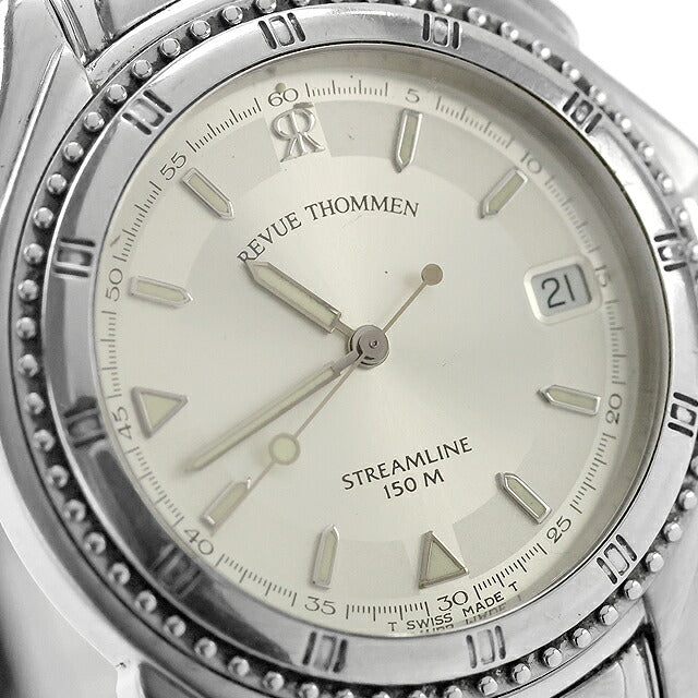 二手 REVUE THOMMEN Streamline 6510005 薄石英瑞士制造 6510005 模拟手表品牌男士香槟金 UW-OTH-00082