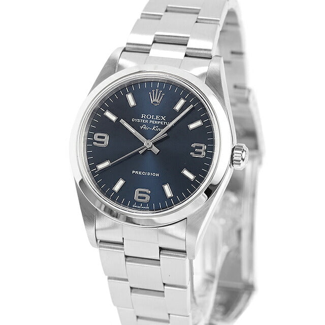 中古 美品 ロレックス ROLEX エアキング 369 アラビア Aシリアル A番 1998年 1999年 アナログ 腕時計 ブランド メンズ ネイビー UW-RX-AK-00001
