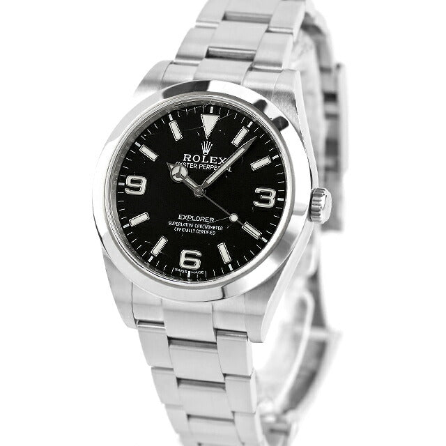 中古 仕上げ済 美品 ロレックス ROLEX エクスプローラー 1 39mm 後期型 エクワン 214270 214270 アナログ 腕時計 ブランド メンズ ブラック UW-RX-EX-00001