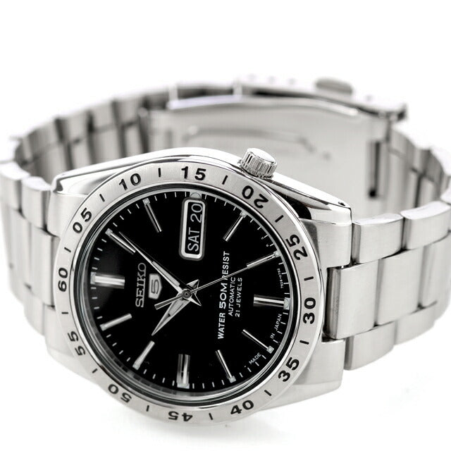 中古 美品 セイコー SEIKO 5 海外モデル セイコーファイブ デイデイト 逆輸入 SNKE01K1 アナログ 腕時計 ブランド メンズ ブラック 黒 UW-SJ-5S-00007