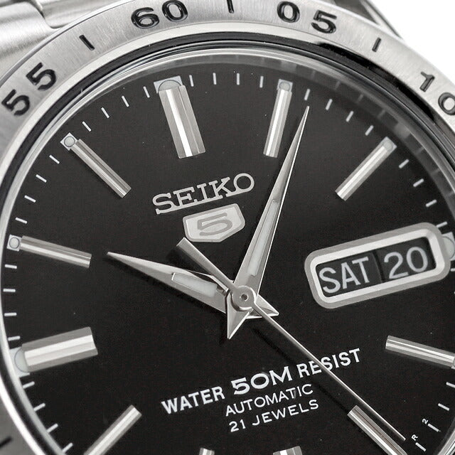 中古 美品 セイコー SEIKO 5 海外モデル セイコーファイブ デイデイト 逆輸入 SNKE01K1 アナログ 腕時計 ブランド メンズ ブラック 黒 UW-SJ-5S-00007