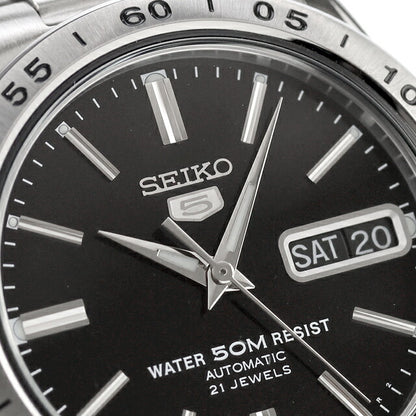 中古 美品 セイコー SEIKO 5 海外モデル セイコーファイブ デイデイト 逆輸入 SNKE01K1 アナログ 腕時計 ブランド メンズ ブラック 黒 UW-SJ-5S-00007