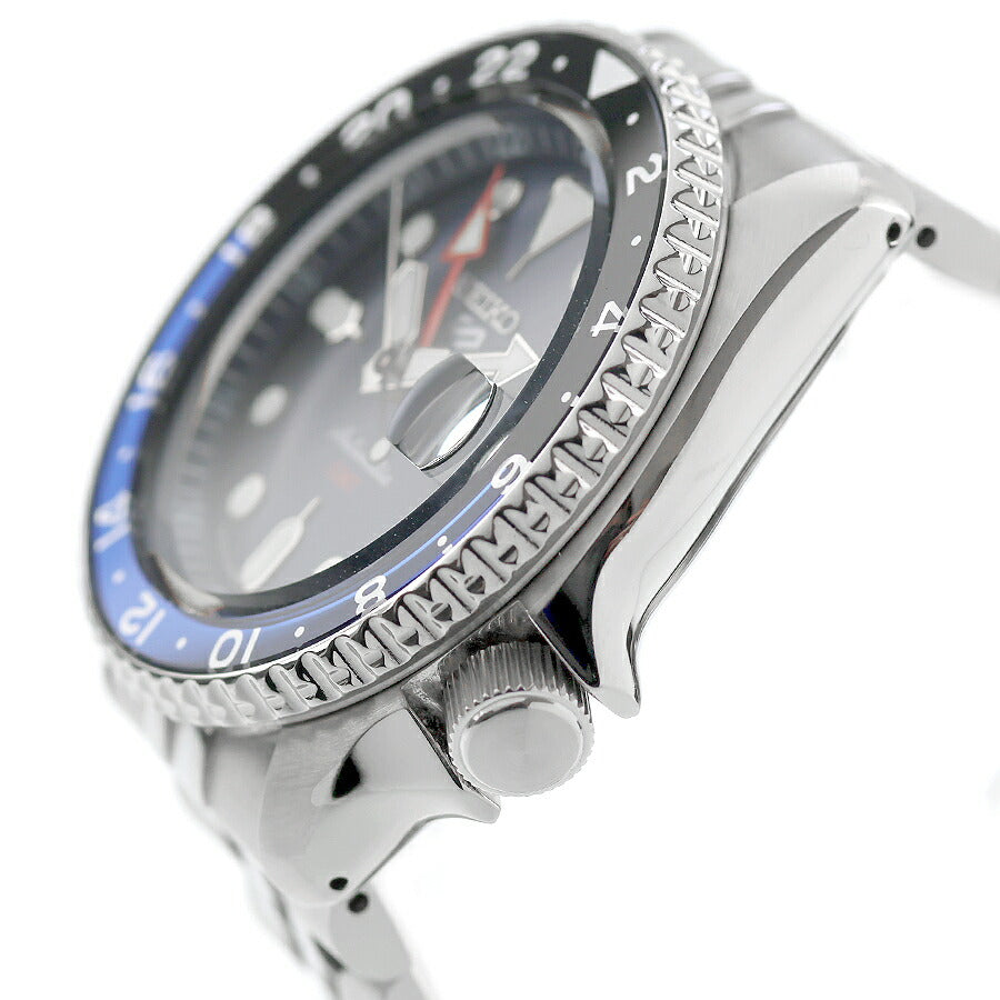 中古 美品 セイコー SEIKO 5 スポーツ ファイブ GMT SKX バットマン 青黒 SBSC003 多針アナログ 腕時計 ブランド メンズ ブルー UW-SJ-5S-00008