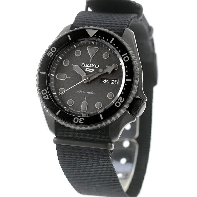 中古 超美品 セイコー SEIKO 5スポーツ ストリートスタイル オールブラック 4R36-07G0 アナログ 腕時計 ブランド メンズ ブラック UW-SJ-5S-00013