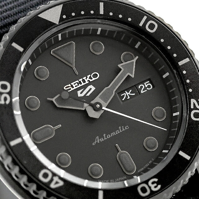 中古 超美品 セイコー SEIKO 5スポーツ ストリートスタイル オールブラック 4R36-07G0 アナログ 腕時計 ブランド メンズ ブラック UW-SJ-5S-00013