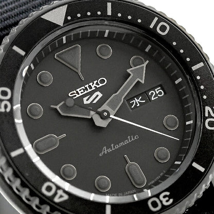 中古 超美品 セイコー SEIKO 5スポーツ ストリートスタイル オールブラック 4R36-07G0 アナログ 腕時計 ブランド メンズ ブラック UW-SJ-5S-00013