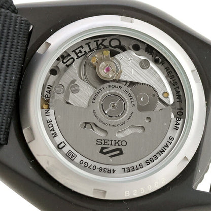 中古 超美品 セイコー SEIKO 5スポーツ ストリートスタイル オールブラック 4R36-07G0 アナログ 腕時計 ブランド メンズ ブラック UW-SJ-5S-00013