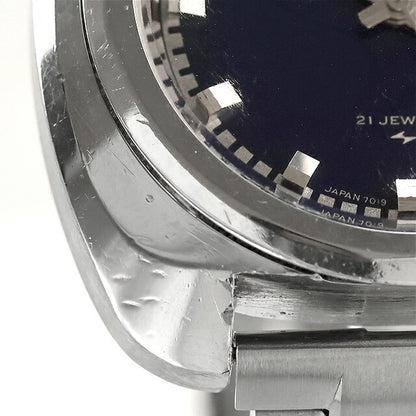 中古 セイコー SEIKO 5ACTUS ファイブアクタス 当時モノ社外ブレス 1971年1月製造 7019-7010 アナログ 腕時計 ブランド メンズ ネイビー UW-SJ-5S-00015