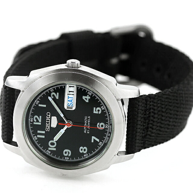 中古 セイコー SEIKO ファイブ 5 フルアラビア ミリタリー調 7S26-0400 アナログ 腕時計 ブランド メンズ ブラック UW-SJ-5S-00017