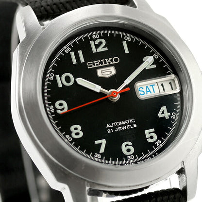 中古 セイコー SEIKO ファイブ 5 フルアラビア ミリタリー調 7S26-0400 アナログ 腕時計 ブランド メンズ ブラック UW-SJ-5S-00017