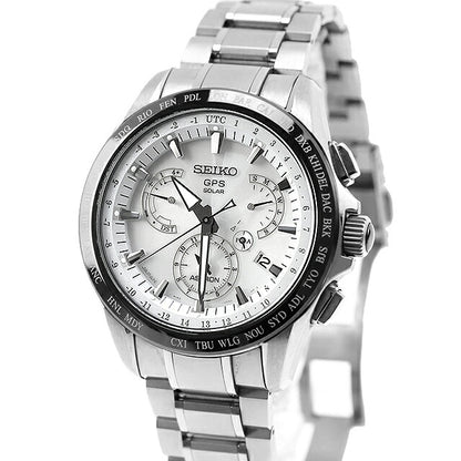 中古 セイコー SEIKO アストロン GPSソーラー 8X53-0AB0 デュアルタイム チタン セラミック SBXB047 アナログ 腕時計 ブランド メンズ ホワイト UW-SJ-AS-00021