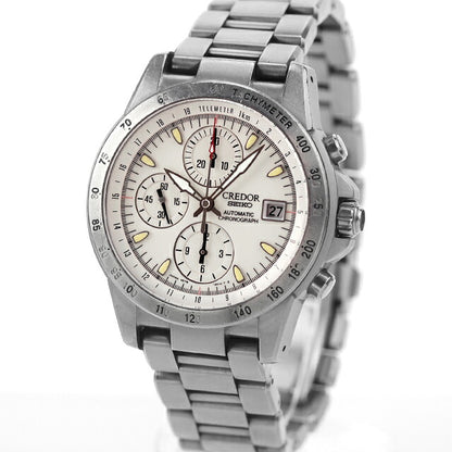 中古 セイコー SEIKO クレドール フェニックス 6Sメカニカル クロノグラフ チタン 6S78-0A20 アナログ 腕時計 ブランド メンズ アイボリー UW-SJ-CR-00003