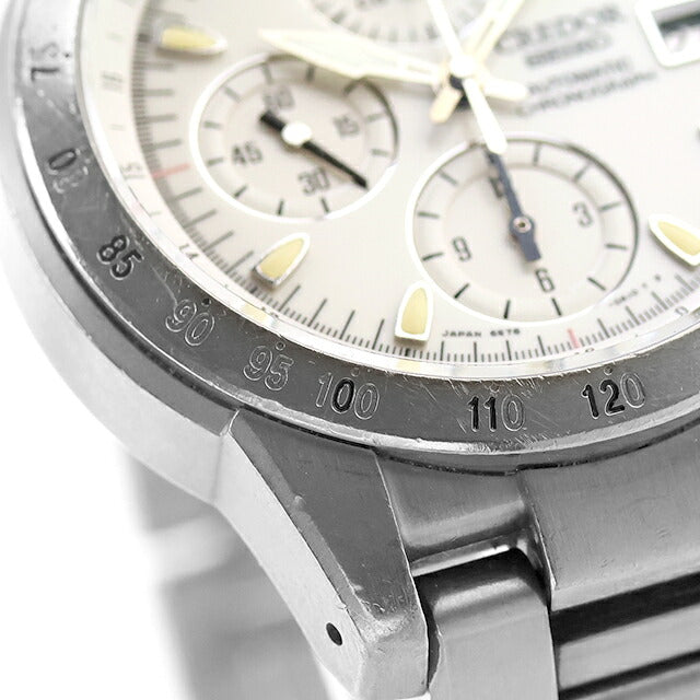 中古 セイコー SEIKO クレドール フェニックス 6Sメカニカル クロノグラフ チタン 6S78-0A20 アナログ 腕時計 ブランド メンズ アイボリー UW-SJ-CR-00003
