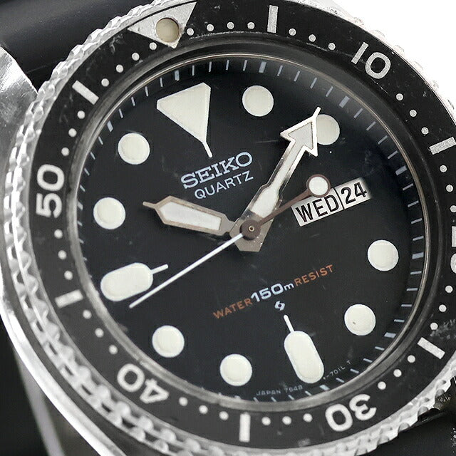 中古 セイコー SEIKO ダイバー 150m ダイバーズウォッチ 7548 オールドクオーツ 1983年5月製造 7548-7000 アナログ 腕時計 ブランド メンズ UW-SJ-DV-00001