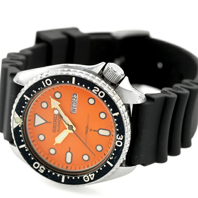中古 セイコー SEIKO ダイバーズウォッチ 150m オレンジ 7548 オールド