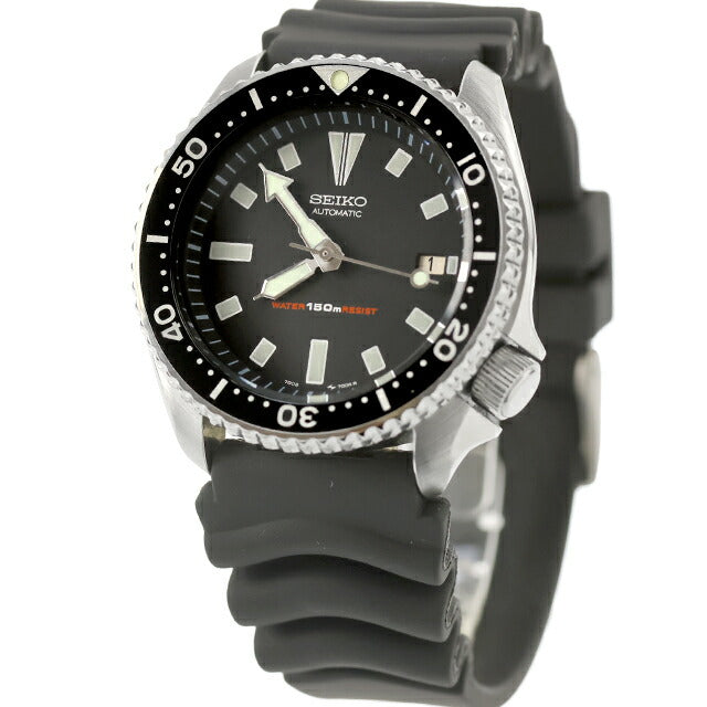 中古 セイコー SEIKO ダイバー 150m 自動巻き 7002 ダイバーズウォッチ 1993年10月製造 7002-7000 アナログ 腕時計 ブランド メンズ ブラック UW-SJ-DV-00006
