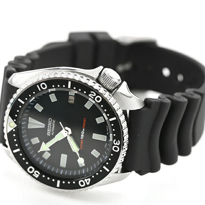 中古 セイコー SEIKO ダイバー 150m 自動巻き 7002 ダイバーズウォッチ 1993年10月製造 7002-7000 アナログ 腕時計 ブランド メンズ ブラック UW-SJ-DV-00006