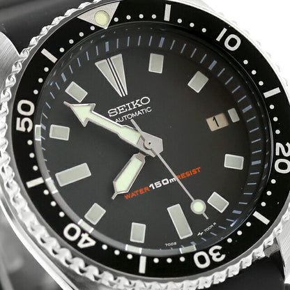 中古 セイコー SEIKO ダイバー 150m 自動巻き 7002 ダイバーズウォッチ 1993年10月製造 7002-7000 アナログ 腕時計 ブランド メンズ ブラック UW-SJ-DV-00006