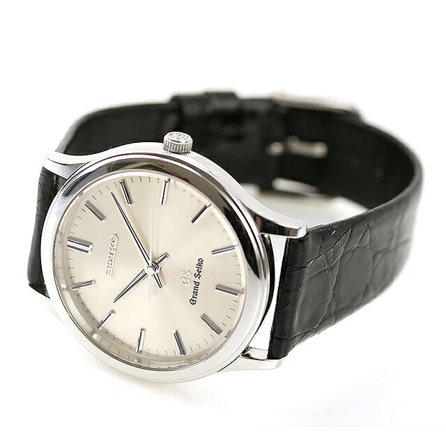 中古 メーカーOH済 セイコー SEIKO グランドセイコー 8J年差クオーツ 34mm 社外ワニ革ベルト カイマン アナログ 腕時計 ブランド メンズ UW-SJ-GS-00016
