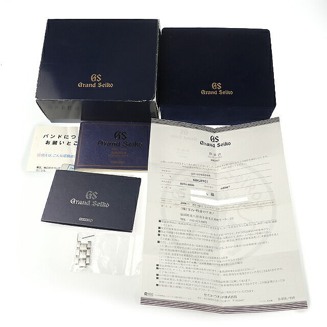 中古 セイコー SEIKO グランドセイコー デイト クオーツ 8J56-8020 SBGF021 アナログ 腕時計 ブランド メンズ ブラック UW-SJ-GS-00032