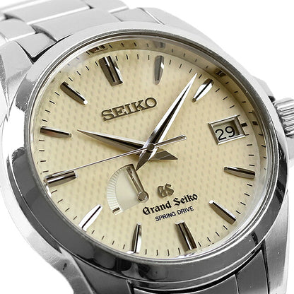 中古 セイコー SEIKO グランドセイコー ヘリテージコレクション スプリングドライブ 9R65 9R65-0AG1 アナログ 腕時計 ブランド メンズ アイボリー UW-SJ-GS-00035