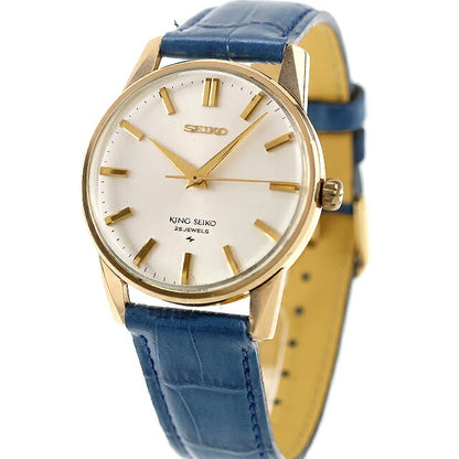 中古 OH済 セイコー SEIKO キングセイコー 44KS セカンドモデル 44-2000 盾メダリオン アナログ 腕時計 ブランド メンズ ホワイト ブルー UW-SJ-KS-00007