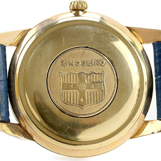 中古 OH済 セイコー SEIKO キングセイコー 44KS セカンドモデル 44-2000 盾メダリオン アナログ 腕時計 ブランド メンズ ホワイト ブルー UW-SJ-KS-00007