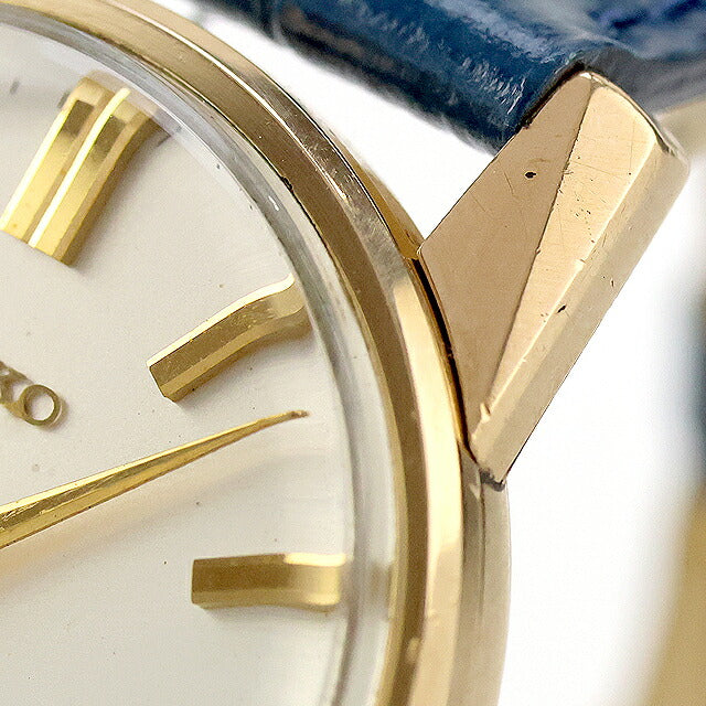 中古 OH済 セイコー SEIKO キングセイコー 44KS セカンドモデル 44-2000 盾メダリオン アナログ 腕時計 ブランド メンズ ホワイト ブルー UW-SJ-KS-00007