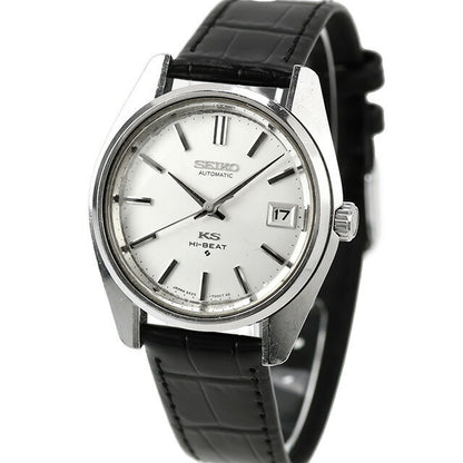 中古 セイコー SEIKO キングセイコー 56KS ハイビート 1969年製 ワンピースケース アナログ 腕時計 ブランド メンズ シルバー ブラック UW-SJ-KS-00008