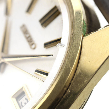 中古 セイコー SEIKO キングセイコー 45KS デイト 1972年製 10振動 アナログ 腕時計 ブランド メンズ シルバー ブラウン UW-SJ-KS-00009
