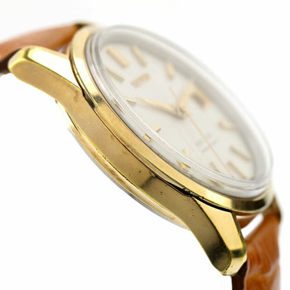 中古 セイコー SEIKO キングセイコー 44KS デイト 手巻き 1967年製 アナログ 腕時計 ブランド メンズ ホワイト キャメル UW-SJ-KS-00012