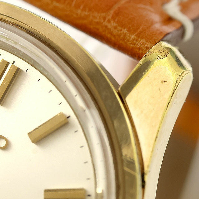 中古 セイコー SEIKO キングセイコー 44KS デイト 手巻き 1967年製 アナログ 腕時計 ブランド メンズ ホワイト キャメル UW-SJ-KS-00012