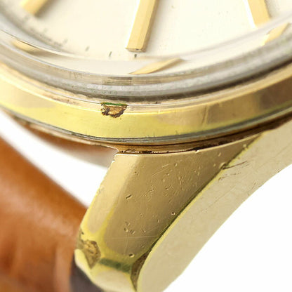 中古 セイコー SEIKO キングセイコー 44KS デイト 手巻き 1967年製 アナログ 腕時計 ブランド メンズ ホワイト キャメル UW-SJ-KS-00012