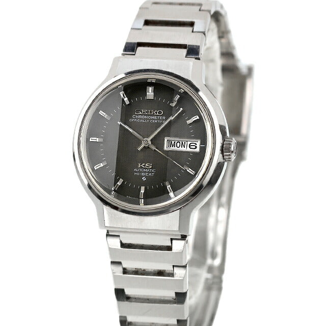 Used Overhauled Seiko SEIKO King Seiko Chronometer 56KS Day Date Genuine 3-sided Glass Genuine Bracelet Made in 1972 Analog Watch Brand Men&