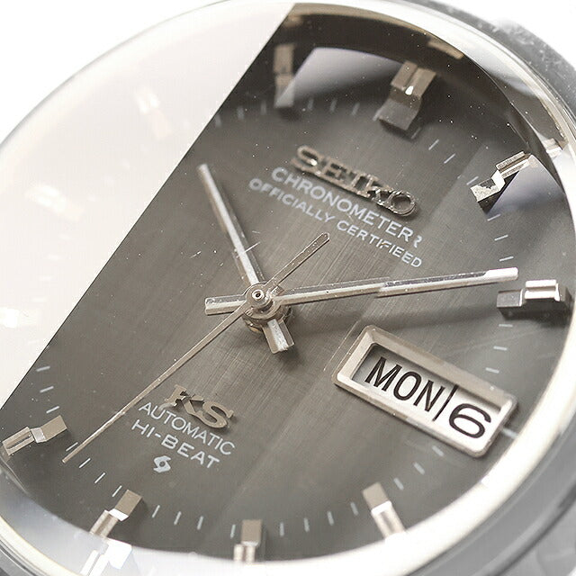 Used Overhauled Seiko SEIKO King Seiko Chronometer 56KS Day Date Genuine 3-sided Glass Genuine Bracelet Made in 1972 Analog Watch Brand Men&