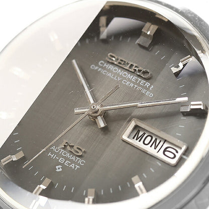 Used Overhauled Seiko SEIKO King Seiko Chronometer 56KS Day Date Genuine 3-sided Glass Genuine Bracelet Made in 1972 Analog Watch Brand Men&