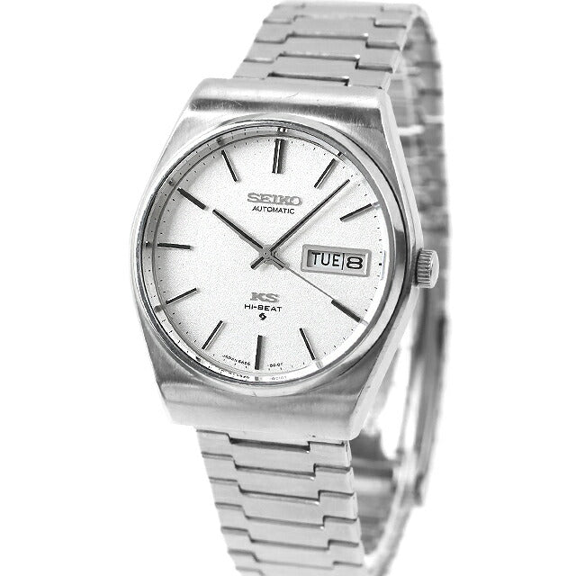 Used Overhauled Seiko SEIKO King Seiko Day Date Tonneau Case Satin Dial Made in 1975 Analog Watch Brand Men&