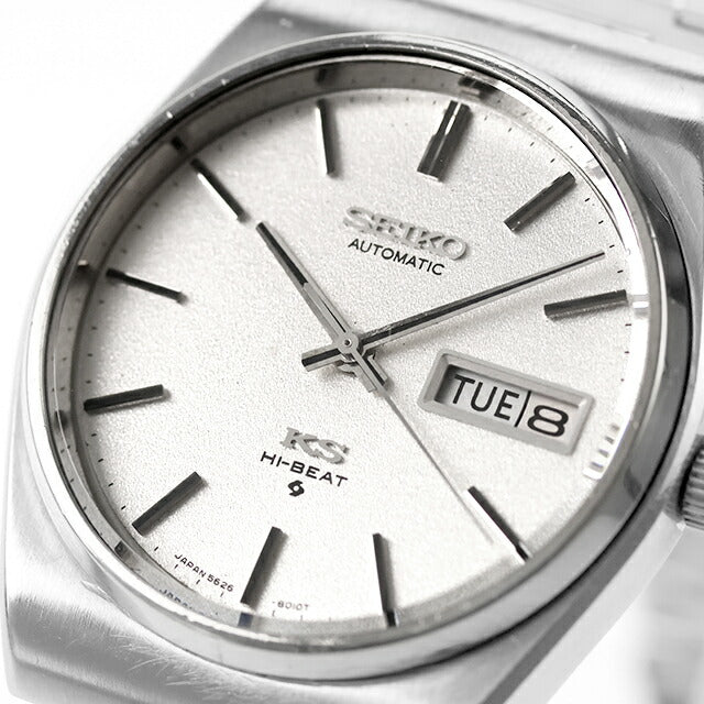 Used Overhauled Seiko SEIKO King Seiko Day Date Tonneau Case Satin Dial Made in 1975 Analog Watch Brand Men&