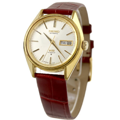 中古 セイコー SEIKO キングセイコー 56KS ハイビート デイデイト 1974年製 5626-7113 アナログ 腕時計 ブランド メンズ ホワイト レッド UW-SJ-KS-00025