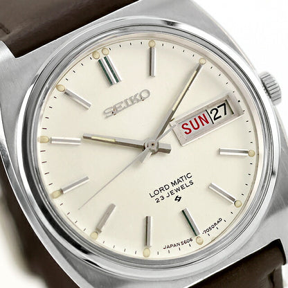 中古 セイコー SEIKO ロードマチック LM デイデイト 日付曜日 オーバルケース 初期モデル 1968年4月製造 5606-7050 アナログ 腕時計 メンズ UW-SJ-LM-00001