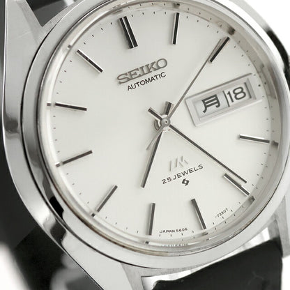 中古 セイコー SEIKO ロードマチック LM デイデイト 日付曜日 1973年1月製造 5606-7191 アナログ 腕時計 ブランド メンズ ホワイト ブラック UW-SJ-LM-00002