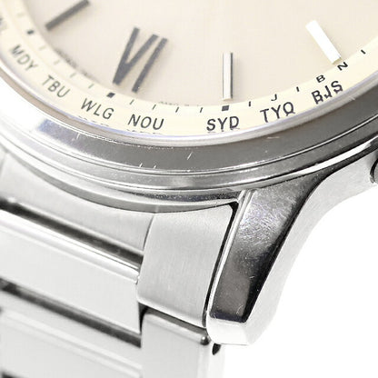 中古 セイコー SEIKO ブライツ ソーラー電波 薄型 クラシック SAGZ095 アナログ 腕時計 ブランド メンズ ホワイト 白 UW-SJ-OT-00024