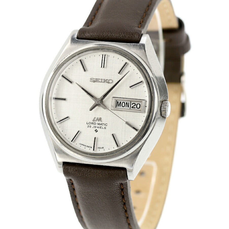 中古 訳アリ セイコー SEIKO ロードマチック LM Lord Matic 25石 1971年4月製 絹目ダイヤル カレンダー不良 5606-7010 アナログ 腕時計 UW-SJ-OT-00031