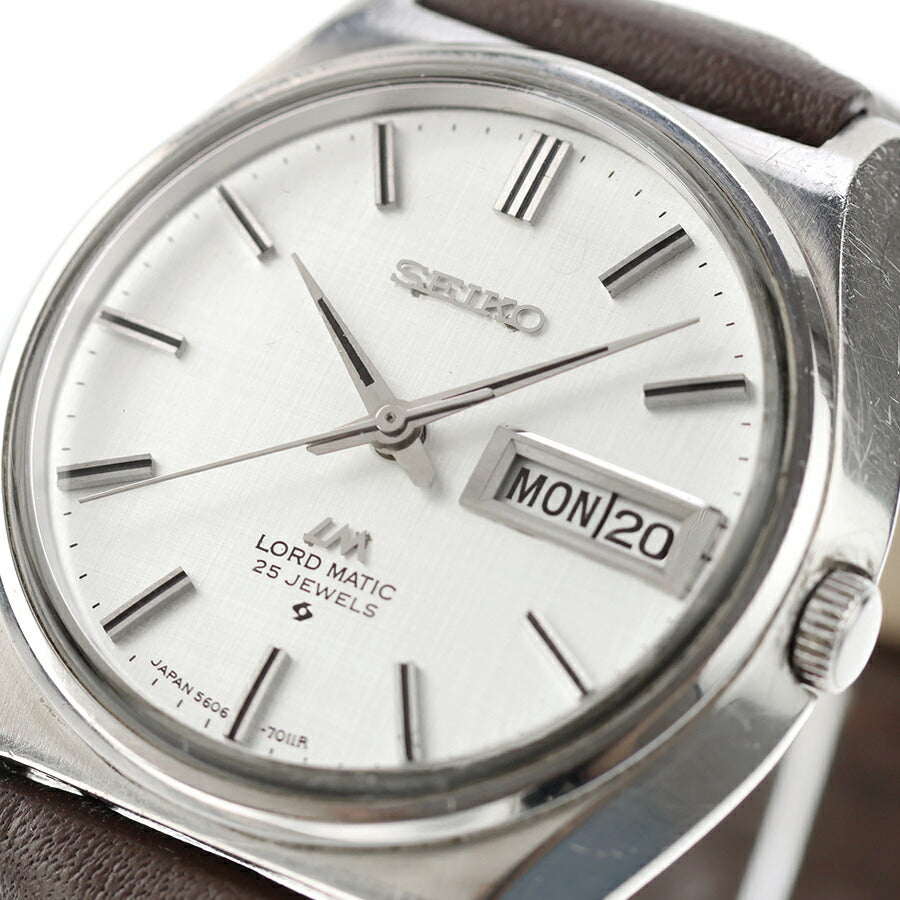 中古 訳アリ セイコー SEIKO ロードマチック LM Lord Matic 25石 1971年4月製 絹目ダイヤル カレンダー不良 5606-7010 アナログ 腕時計 UW-SJ-OT-00031