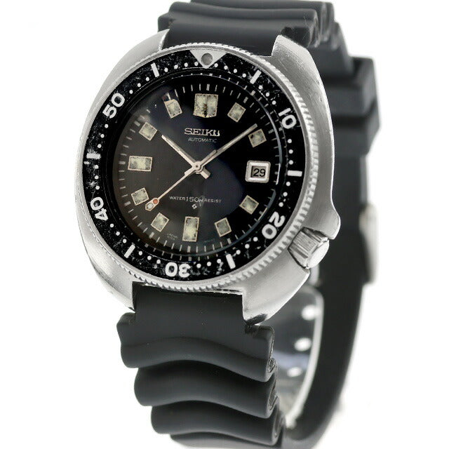 中古 セイコー SEIKO セカンドダイバー 後期型 植村ダイバー 2nd ビンテージ 6105-8110 アナログ 腕時計 ブランド メンズ ブラック 黒 UW-SJ-OT-00034