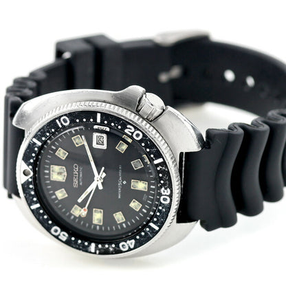中古 セイコー SEIKO セカンドダイバー 後期型 植村ダイバー 2nd ビンテージ 6105-8110 アナログ 腕時計 ブランド メンズ ブラック 黒 UW-SJ-OT-00034