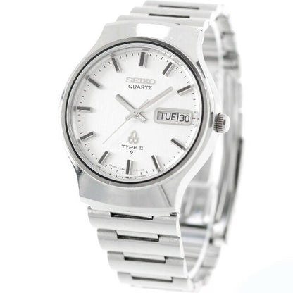 中古 セイコー SEIKO TYPE2 デイデイト タイプツー オールドクオーツ ビンテージ 7546-8070 アナログ 腕時計 ブランド メンズ シルバー UW-SJ-OT-00035